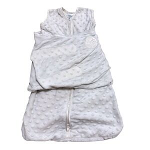 Halo Babys NB SleepSack Swaddle Silver Gray Minky Plush SwaddleWrap